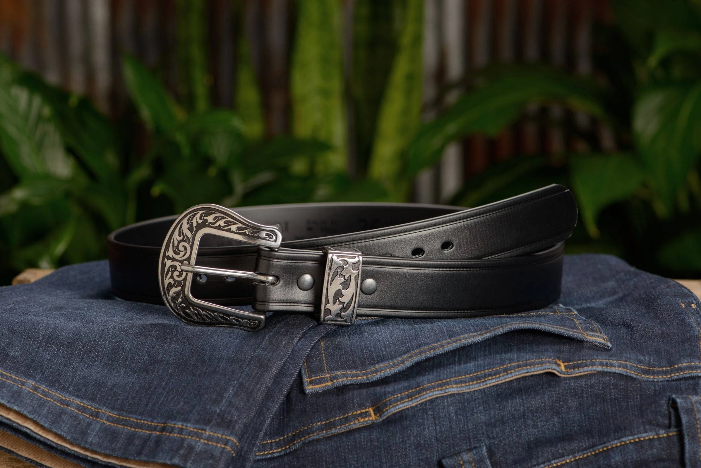 The Hercules Belt™ -  Black Max Thick With Western Buckle And Keeper 1.50" (H570BK)