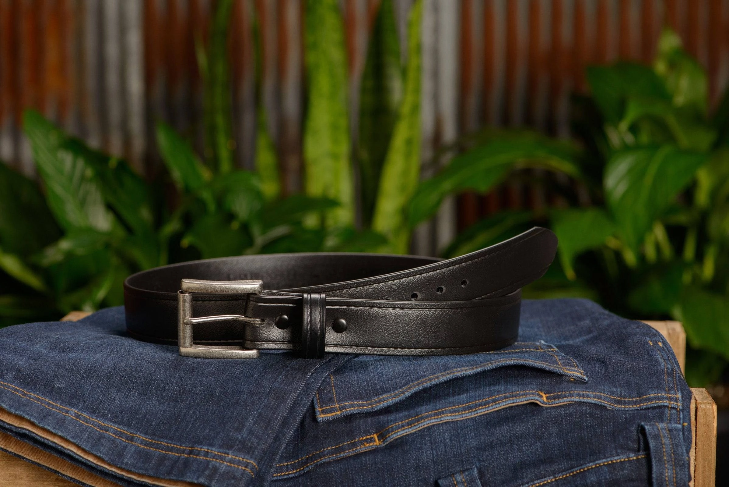 The Hercules Belt™ -  Black With Antique Nickel Roller Buckle 1.50" (H150)
