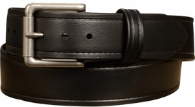 The Hercules Belt™ -  Black With Brushed Nickel Roller Buckle 1.50" (H125)