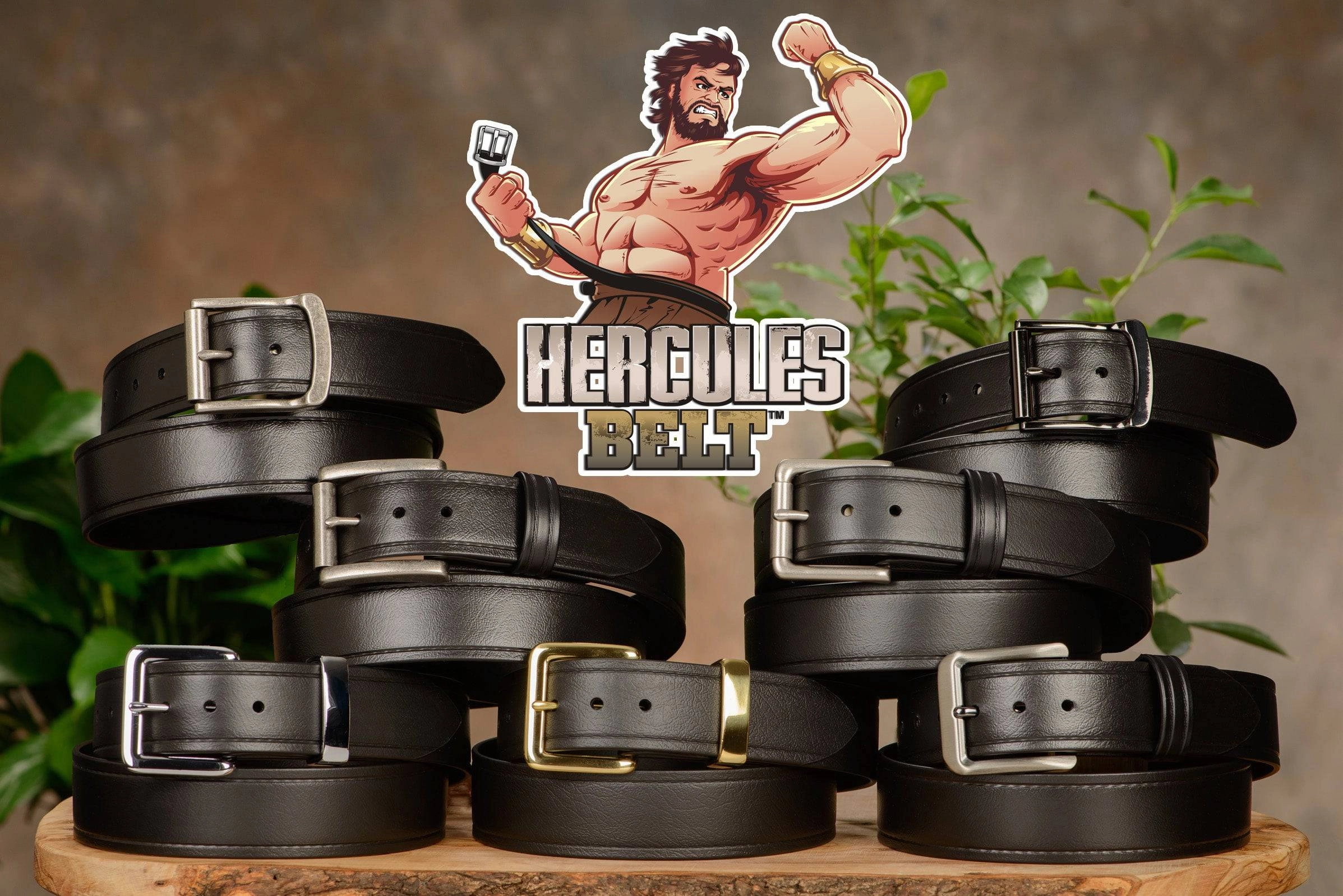 The Hercules Belt™ -  Black With Brushed Nickel Roller Buckle 1.50" (H125)