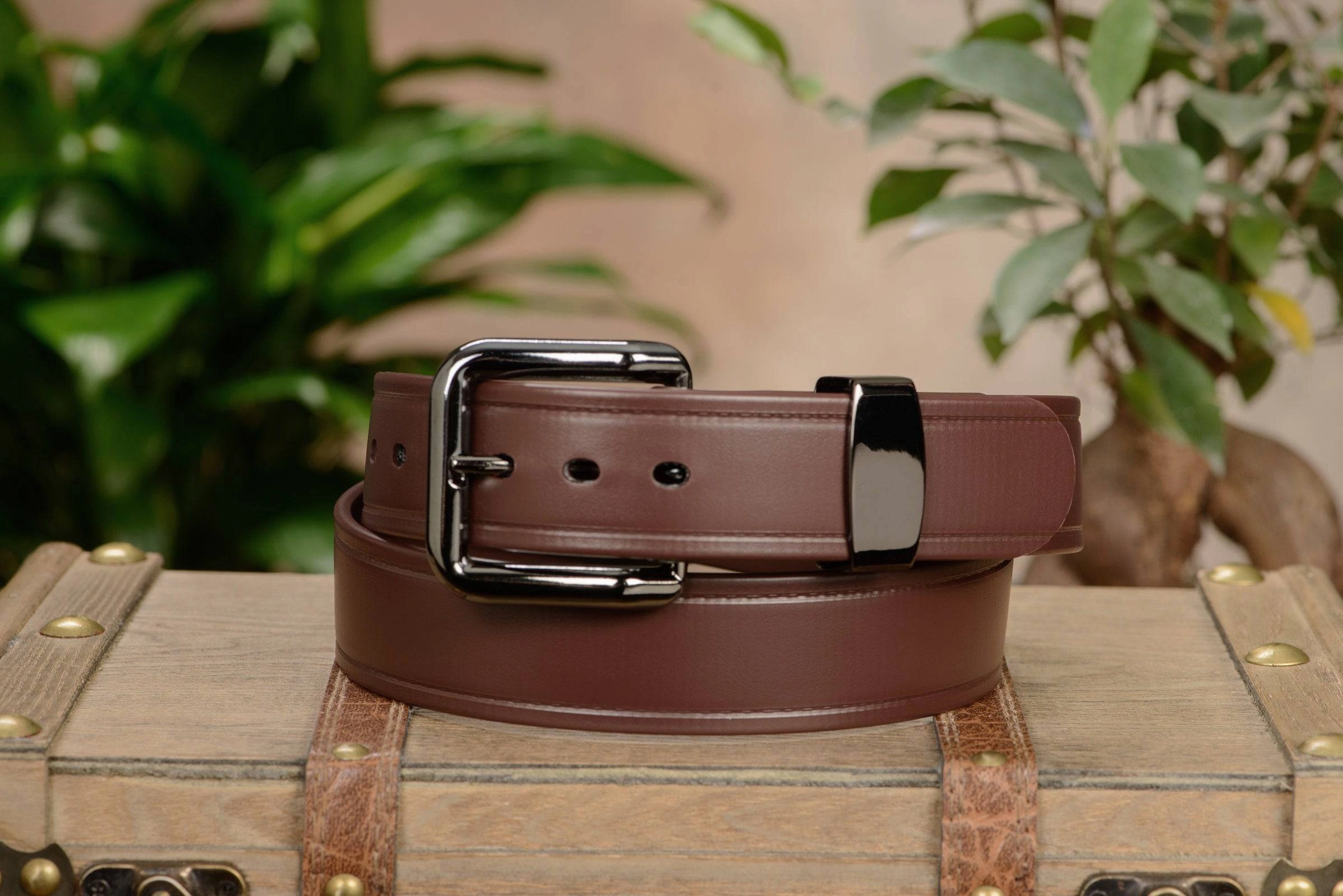 The Hercules Belt™ -  Brown Max Thick With Gunmetal Buckle And Keeper 1.50" (H560BR)
