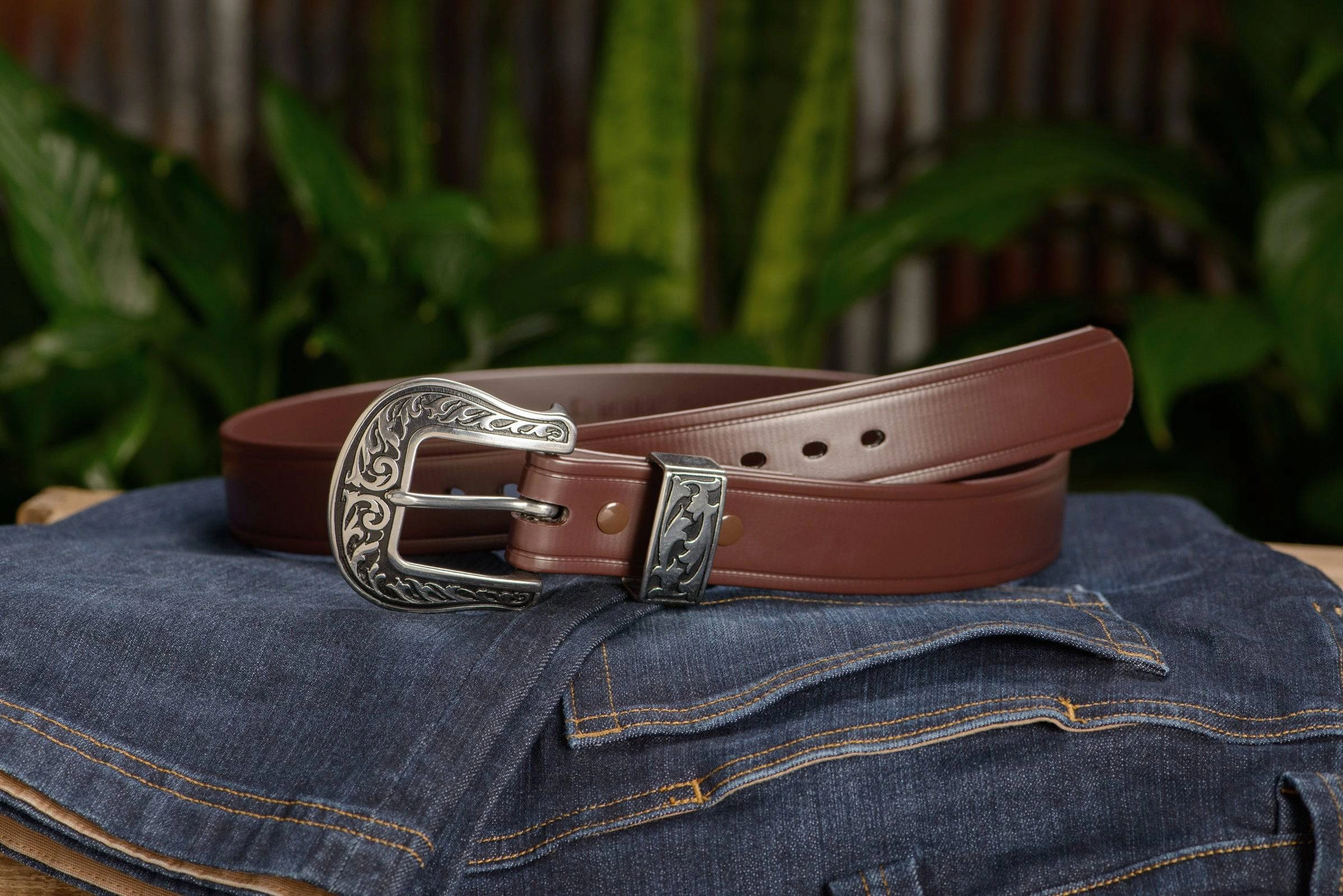 The Hercules Belt™ -  Brown Max Thick With Western Buckle And Keeper 1.50" (H570BR)
