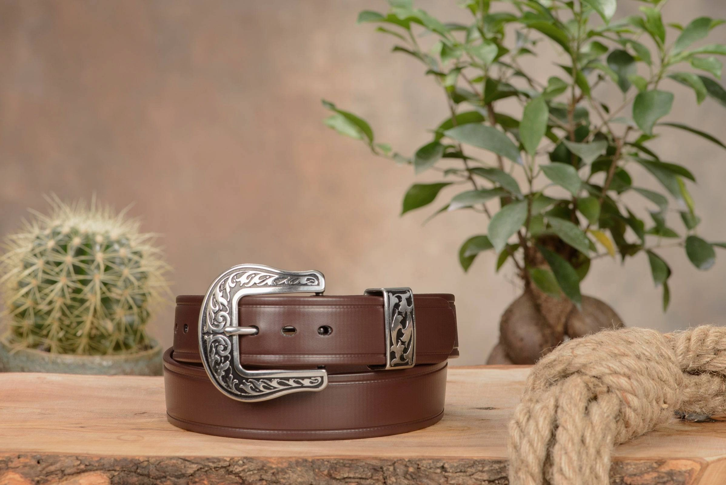 The Hercules Belt™ -  Brown Max Thick With Western Buckle And Keeper 1.50" (H570BR)