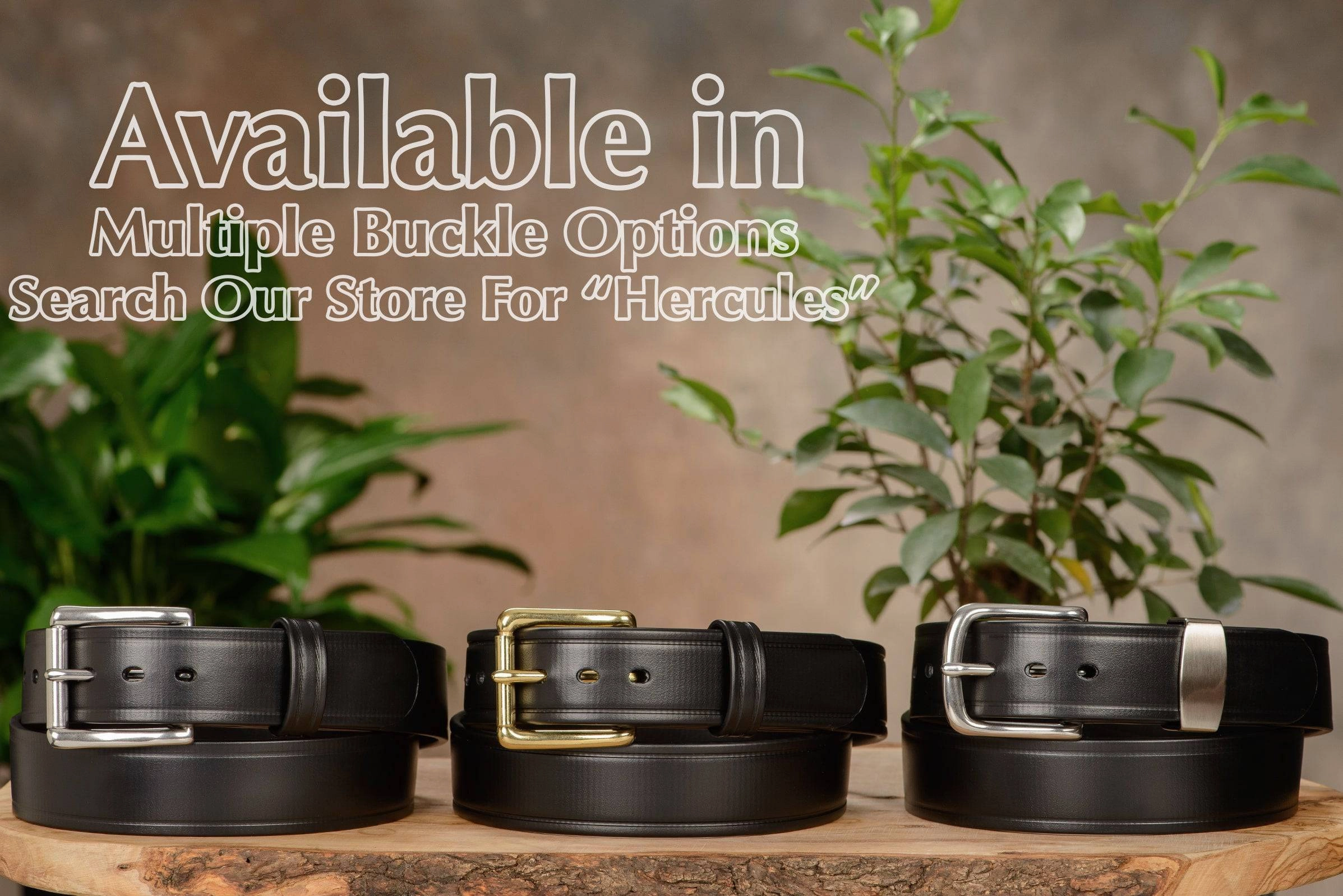 The Hercules Belt™ - Black Max Thick With Stainless Rounded Buckle And Keeper 1.50" (H530BK)