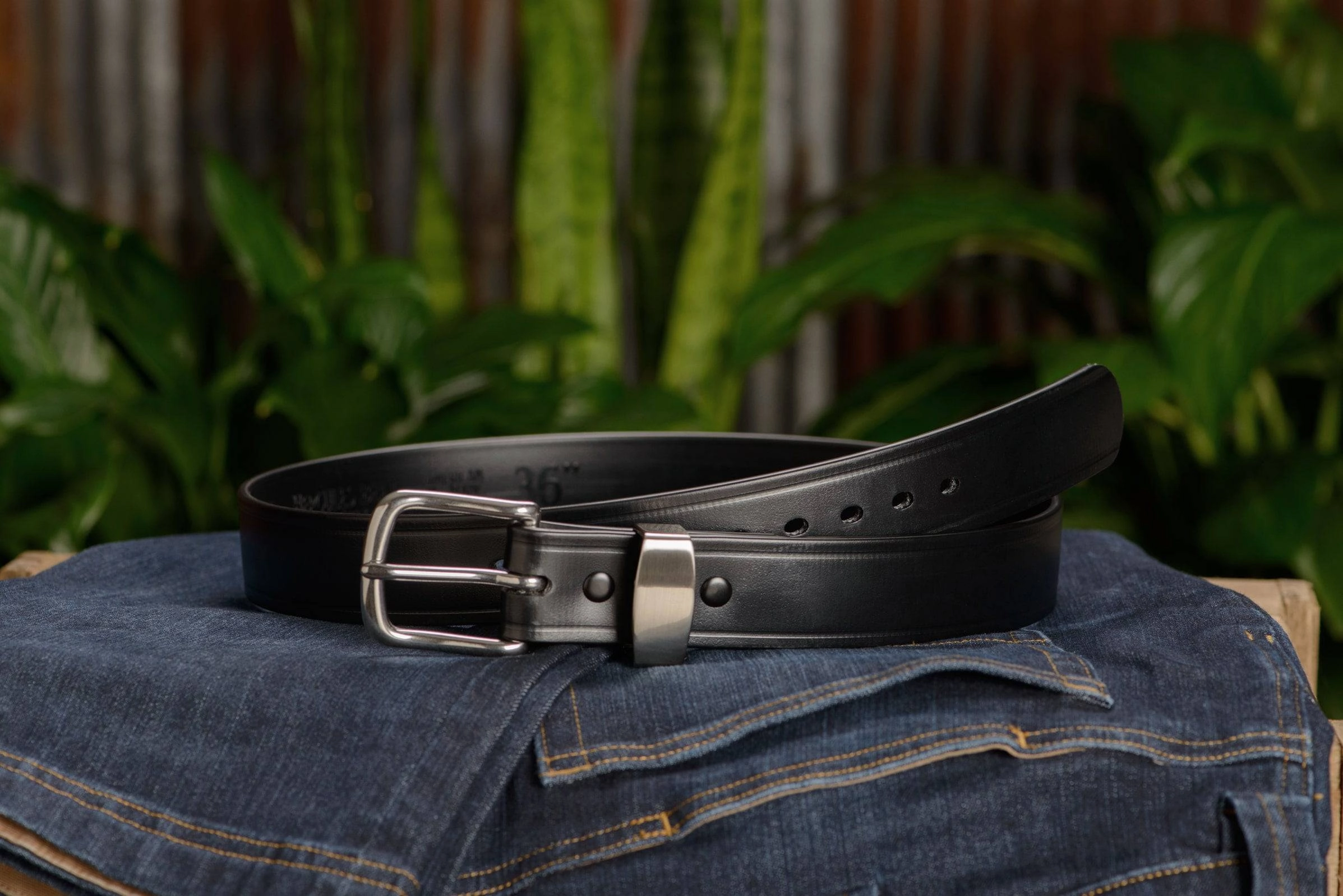 The Hercules Belt™ - Black Max Thick With Stainless Rounded Buckle And Keeper 1.50" (H530BK)