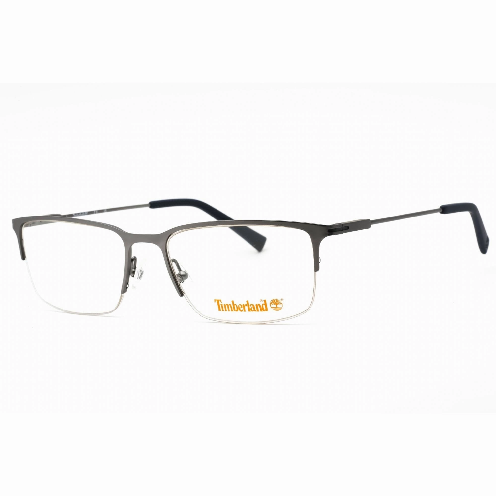 Timberland Men's Eyeglasses - Matte Dark Nickeltin Metal Half Rim Frame | TB1758 007