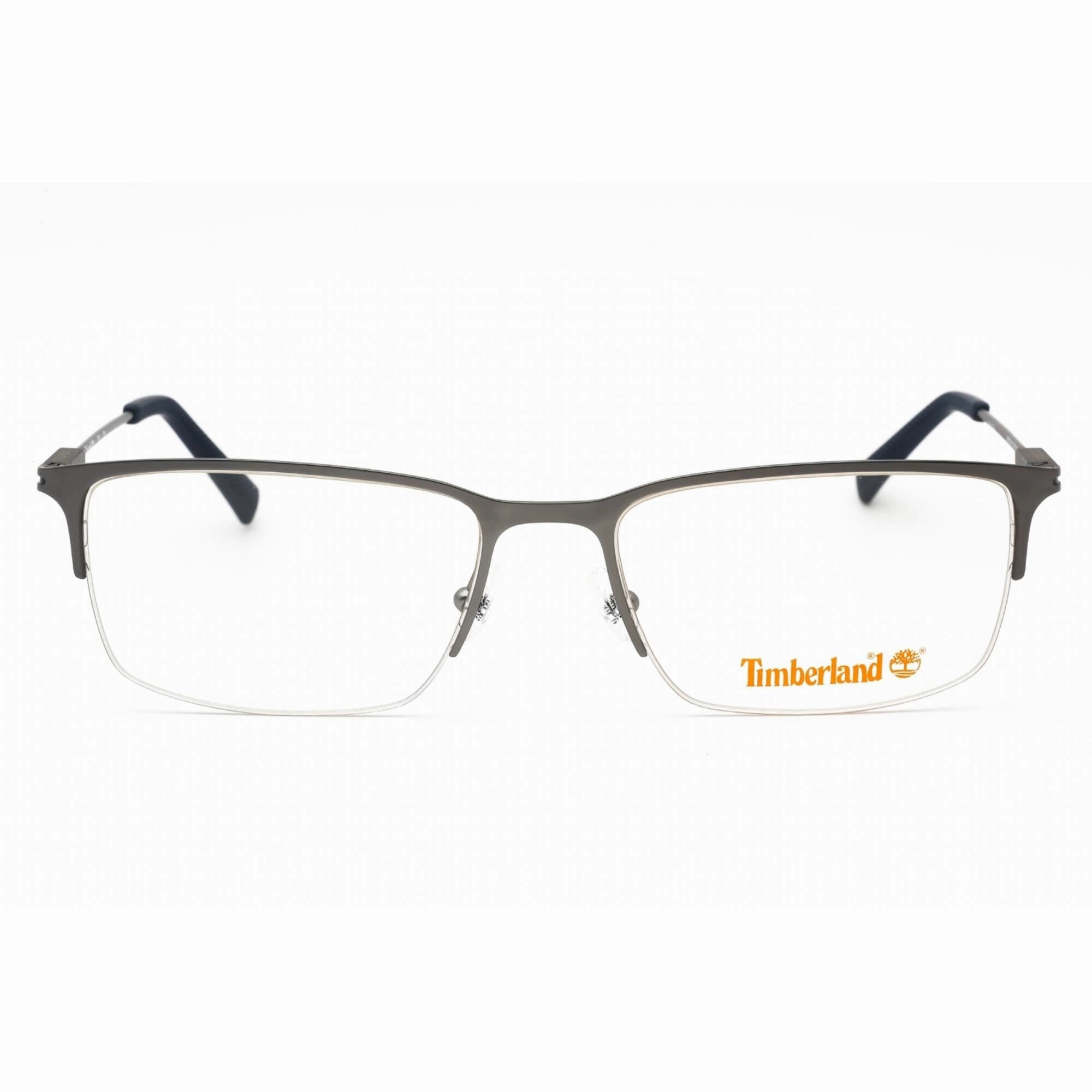 Timberland Men's Eyeglasses - Matte Dark Nickeltin Metal Half Rim Frame | TB1758 007