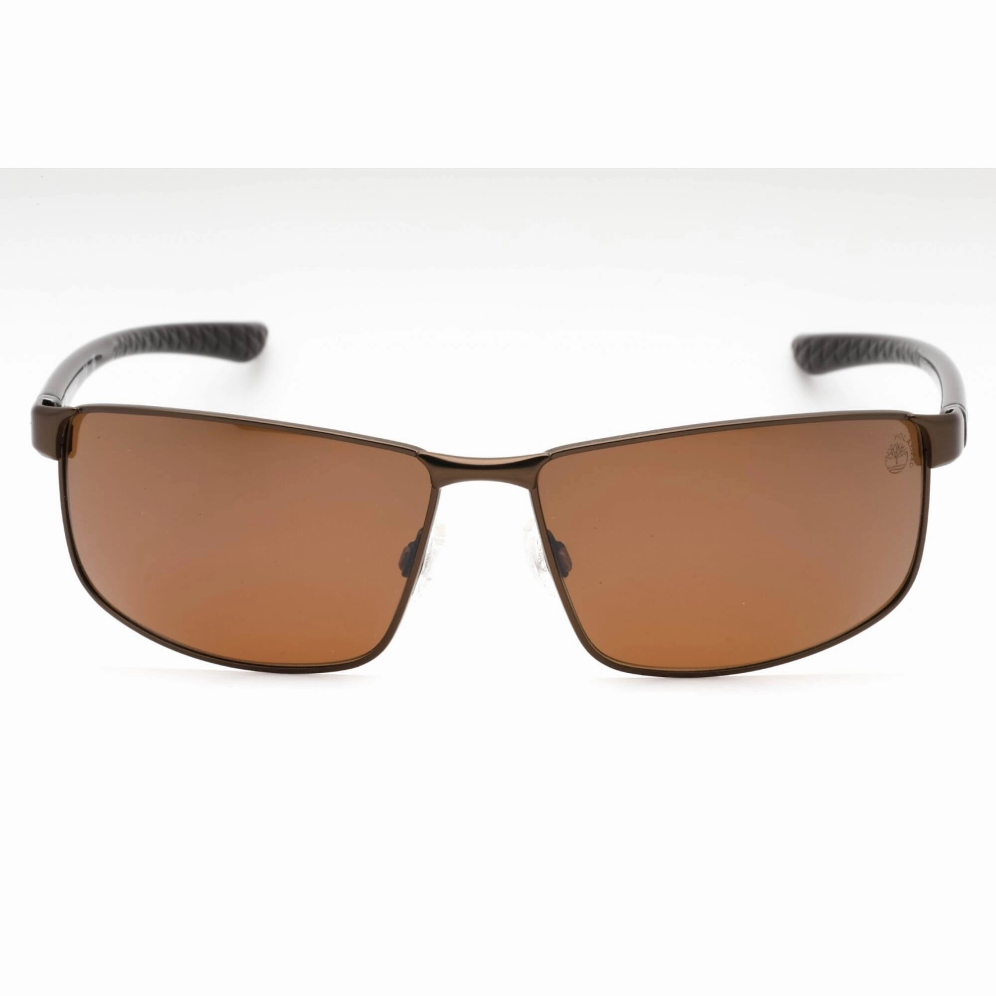 Timberland Men's Sunglasses - Matte Dark Brown Metal Rectangular Frame | TB9035 49H