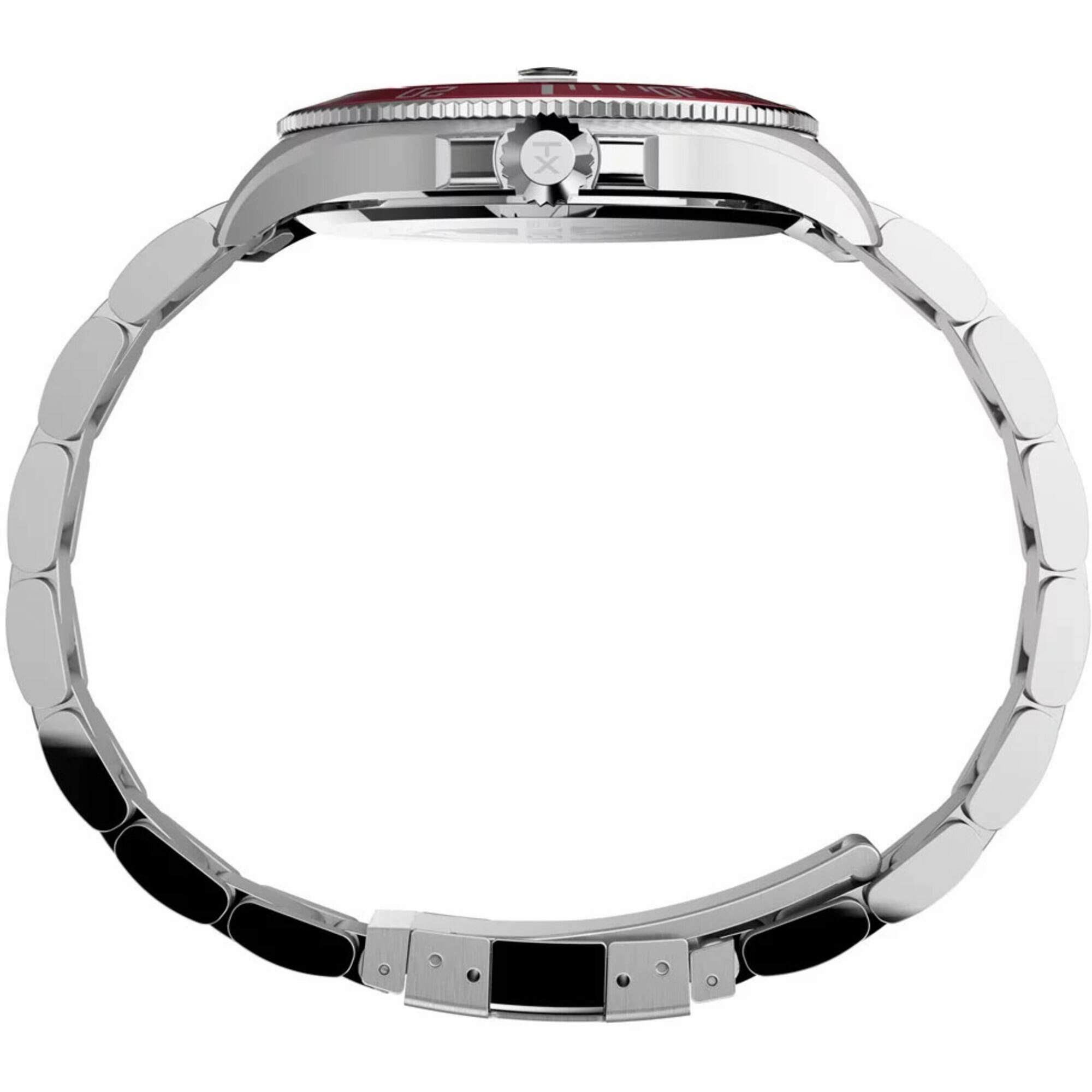 Timex Men's Watch - Harborside Quartz Black Dial Silver Tone Bracelet | TW2U41700