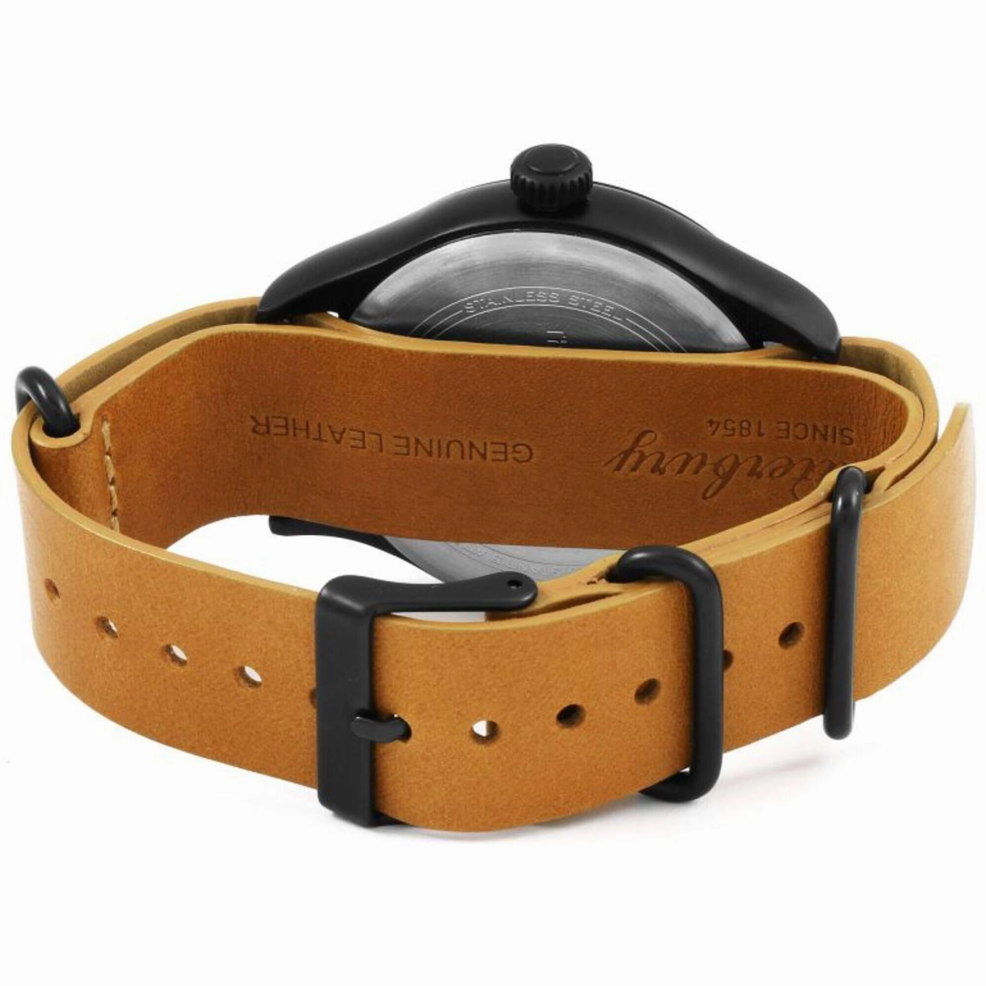 Timex Men's Watch - Waterbury Quartz Black Dial Brown Leather Strap | TW2P64700