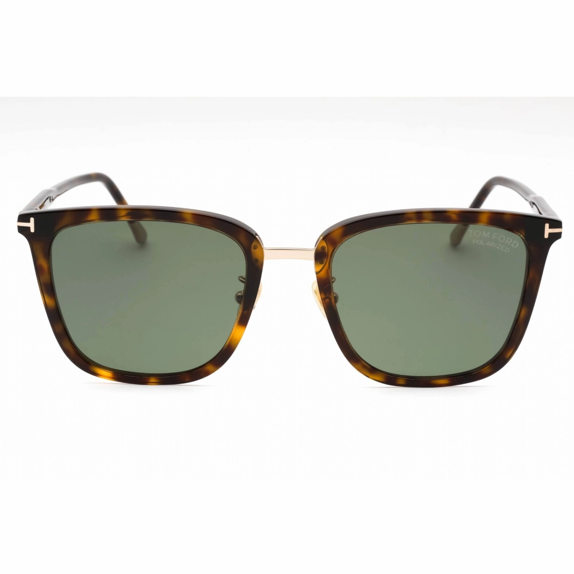 Tom Ford Men's Sunglasses - Dark Havana Square Plastic Frame Green Lens | FT0949-D 52R