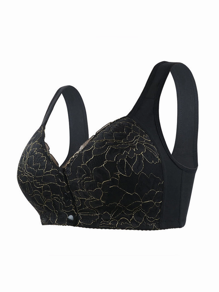Women's Lace Wireless Tank Top Front Button Bra