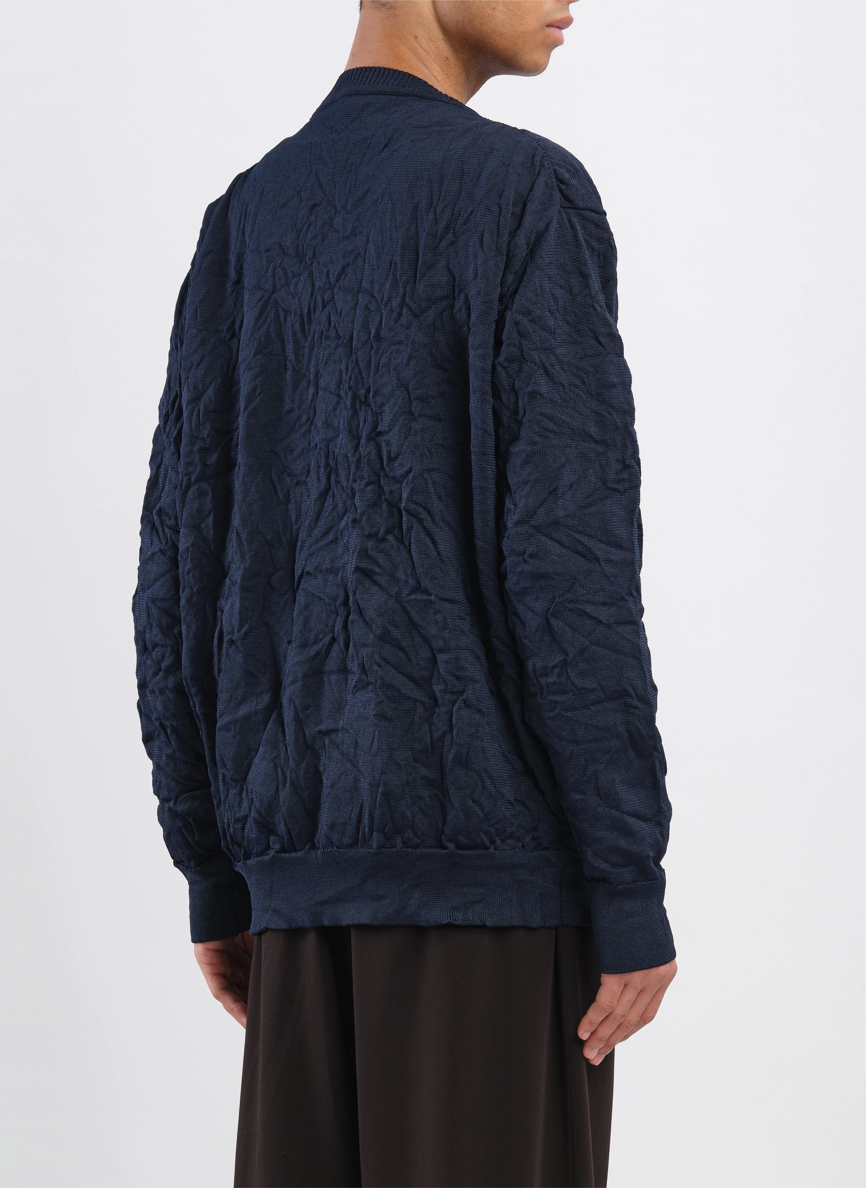 Wrinkle Polyester Dry Knit Cardigan