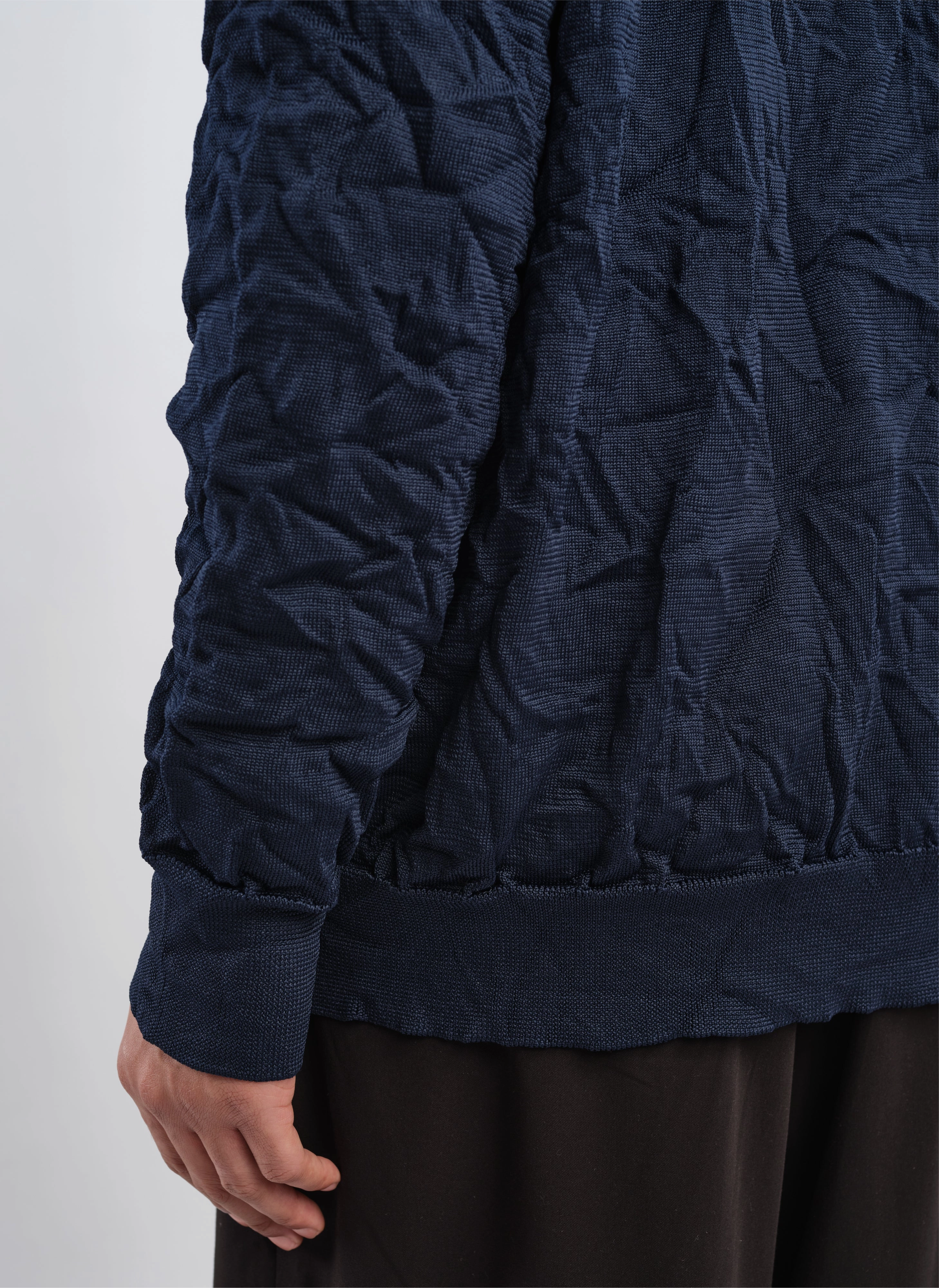 Wrinkle Polyester Dry Knit Cardigan