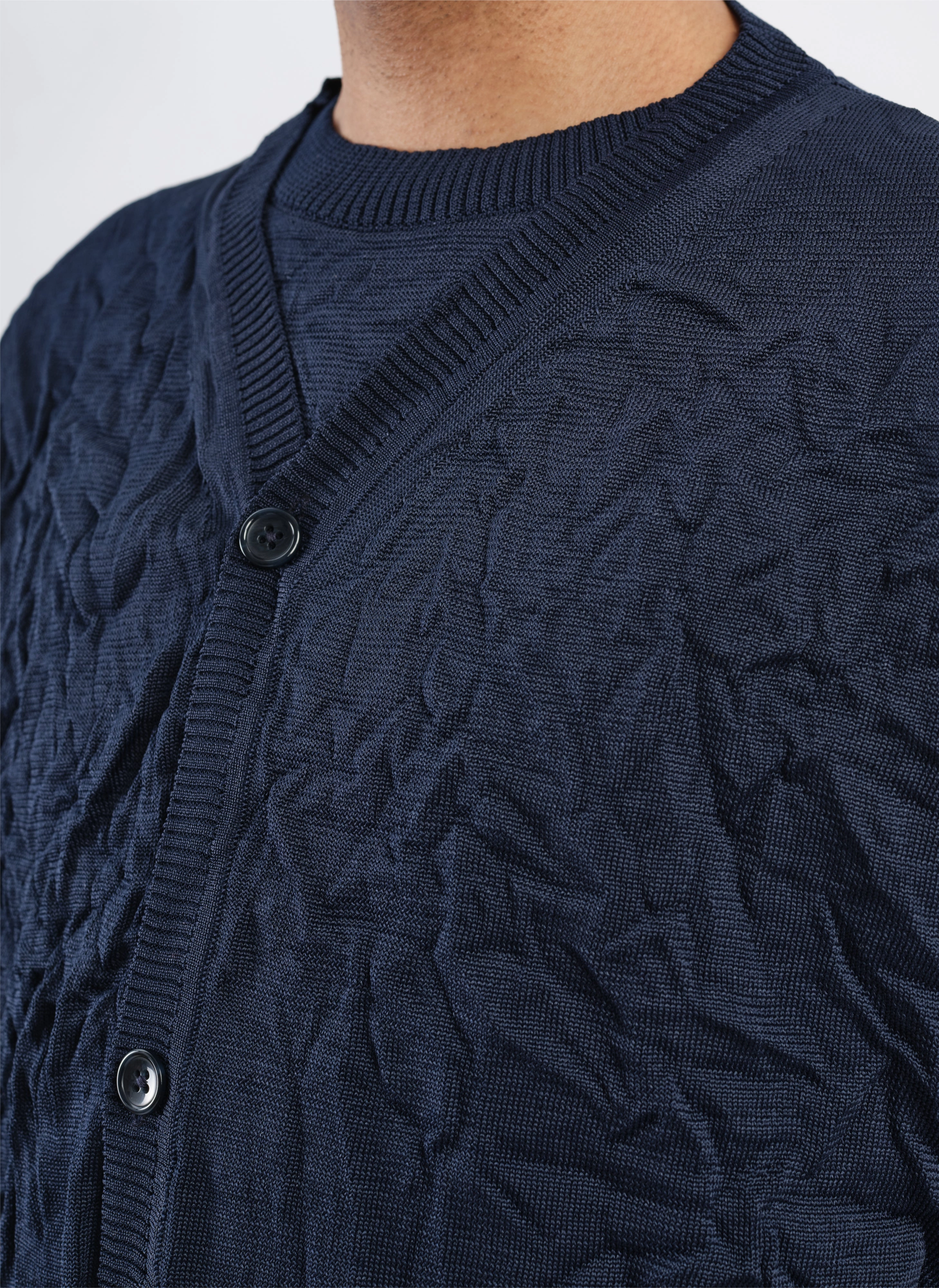 Wrinkle Polyester Dry Knit Cardigan